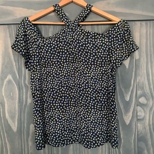 Loft Off The Shoulder Top Navy Blue in XS